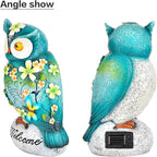 Sungmor Garden Solar Light Landscape Path Lights Lifelike Owl Figurine with LED Lights Waterproof Resin Animal Outdoor Statue Solar Powered Lamp for Outside Patio Yard Lawn Nocturnal Decor