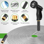 Garden Hose Metal 150FT, Stainless Steel Heavy Duty Water Hose With 10 Function Nozzle, No-Kink, Tough & Flexible, Sturdy and Lightweight, Rust Proof for Yard, Outdoor, RV