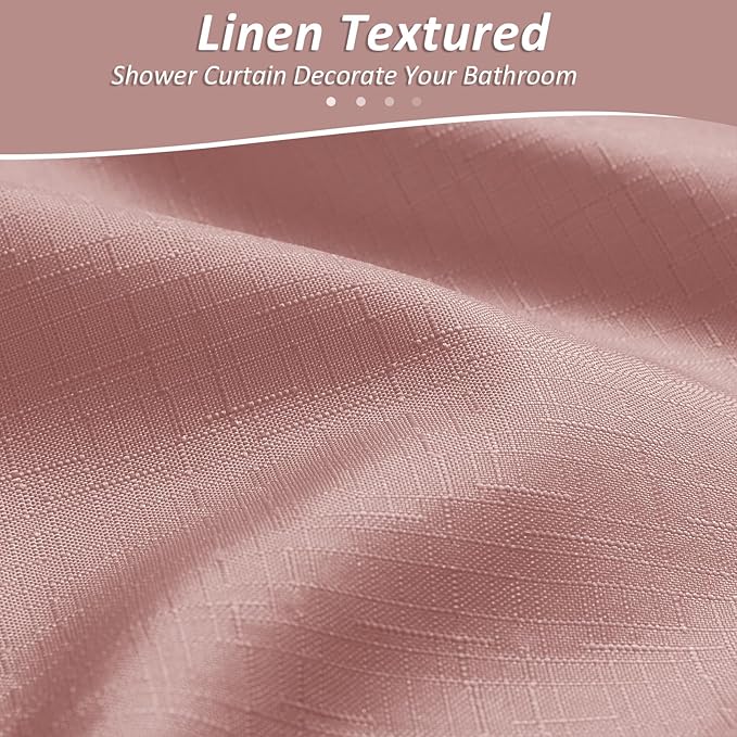 Naturoom Canyon Rose Shower Curtains for Bathroom,Ombre Cloth Fabric Shower Curtain Set with 12 Hooks Canyon Rose Bathroom Decor 72 x 72