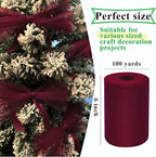 Burgundy Tulle Fabric Rolls 6 Inch by 100 Yards (300 feet) Fabric Spool Tulle Ribbon for DIY Burgundy Tutu Bow Baby Shower Birthday Party Wedding Decorations Christmas Craft Supplies