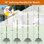 Rake for Leaves: Large 18" Wide Metal Leaf Rake, 65” Long Handle,25 Tines,Heavy Duty Graden Rakes Set for Lawn Yard Pine Needles Mulch Thatch Debris Cleanup Set with 32Gallon Leaf Bags and Scoops