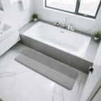 Yimobra Bathroom Runner 60"x24", Non Slip Memory Foam Bath Mat, Super Soft Water Absorbent Hallway Carpet, Machine Washable Rug for Vanity Tub Shower, Gray