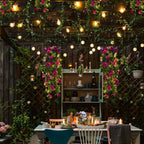 RECUTMS Artificial Hanging Rose Flower 2PCS 3.3Ft Flowers for Outdoors with 30 LED Fairy String Lights Fake Indoor Outdoor Wall Wedding (Purple)