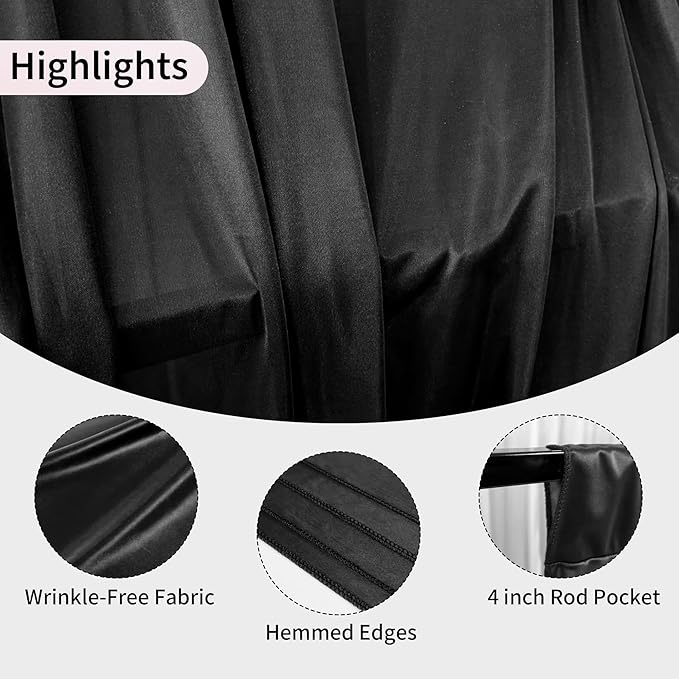 20x10ft Backdrop Curtains for Parties, 4 Panels 5x10ft Photography Backdrop Curtain with Rod Pocket,Backdrop Polyester Background Drapes,Wedding Backdrop Drapes for Birthday Baby Shower Home Decor