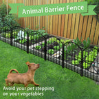 Decorative Garden Fence 17in x10ft, 10 Pack Rustproof Metal No Dig Fence Animal Barrier for Dog, Arched Flower Bed Edging Ornamental Wire Border Panel Fencing for Yard Patio Outdoor Decor