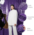 Purple Sequin Backdrop Curtain 4 Pieces 2FTx8FT Glitter Photography Backdrop for Party Wedding Birthday Christmas Decorations