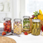 WELLIFE Large Mason Jars,2 Pcs Wide Mouth Mason Jars 32 Oz For Food Storage,Overnight Oats,Honey,Sauces,Meal Prep,Salad,Yogurt