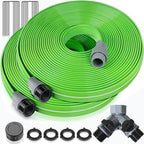LAVEVE Heavy Duty Sprinkler Soaker Hose 30 FT, Flat Garden Hose with Holes, Efficient Flexible Irrigation Hose for Yard, Lawn and Garden, Includes Stakes (15FT x 2Pack)