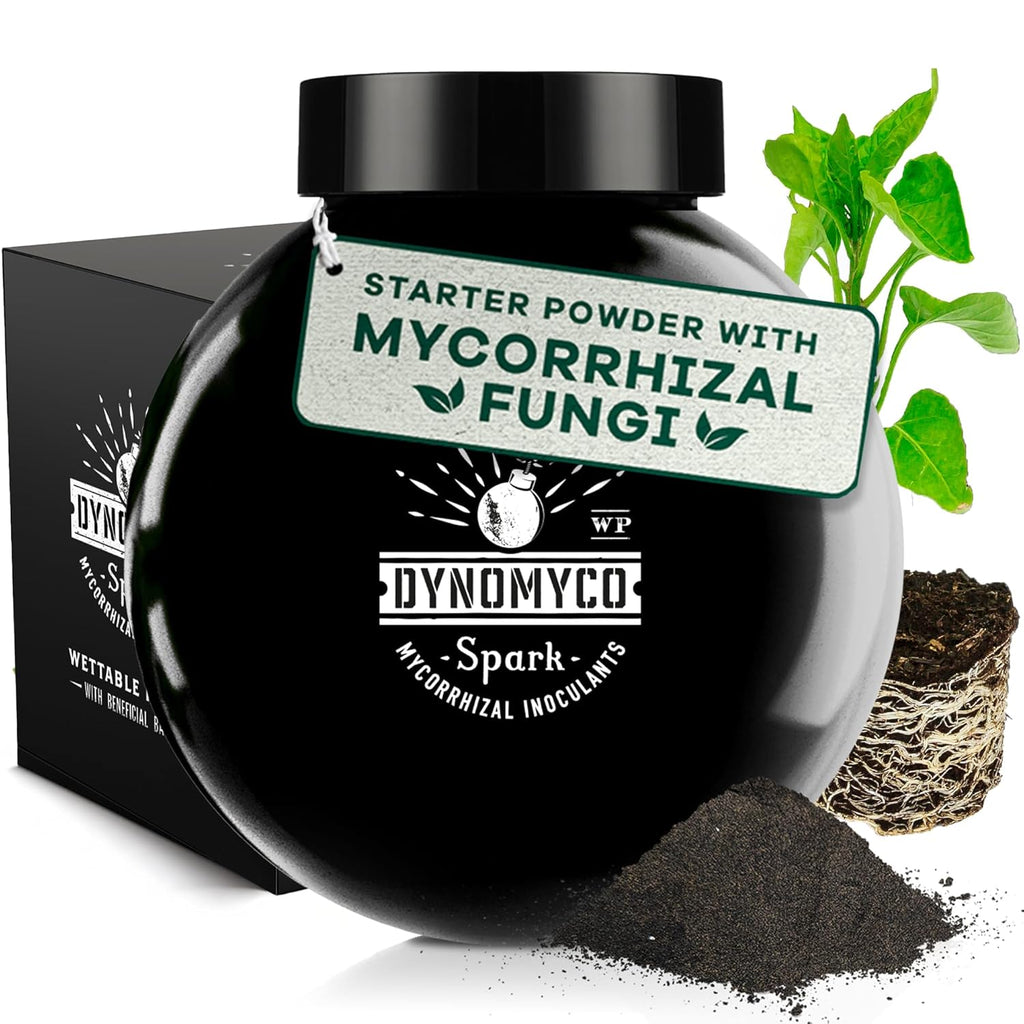 DYNOMYCO Spark WP Mycorrhizal Fungi, 6oz Wettable Powder – 3-In-1 Root Enhancer Amplifies Nutrient Uptake & Yield – Treats 38 Plants, Indoor/Outdoor Bio-Stimulant – Dissolves Fast in Seed Starter Soil