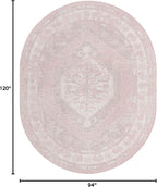 Unique Loom Outdoor Traditional Collection Area Rug - Valeria (7' 10" x 10' Oval, Pink/ Ivory)