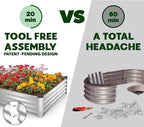 Plant & Plot Galvanized Raised Garden Beds Outdoor // 8×4×1 ft (2-Pack) Planter Raised Beds for Gardening, Vegetables, Flowers // Large Metal Garden Box (Silver) // Patented Tool-Free Design