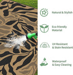 GENIMO Outdoor Rug 6' x 9' Waterproof for Patio Clearance, Reversible Plastic Straw Camping Carpet, Lightweight Mats for Rv, Backyard, Deck, Porch, Picnic, Beach, Balcony, Black & Brown