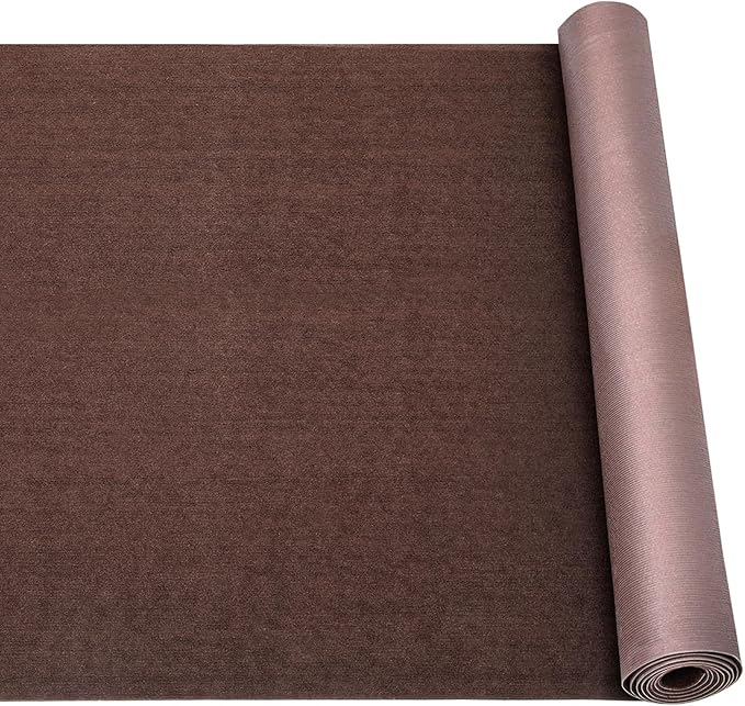 Marine Carpet,5 FT x 10 FT Brown Indoor Outdoor Carpet 0.2" Thick Boat Carpet with Water-Proof TPE Backing, Non-Slide Outdoor Marine Carpet Roll for Home, Patio, Porch, Deck