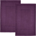 DAN RIVER Greek Bath Mat - Purple Passion, 100% Ring Spun Cotton, Pack of 2, 20x32 inches, 800 GSM, Non-Slip, Absorbent, Quick Drying, Machine Washable Bathroom Floor Mats for Shower, Kitchen & Bath