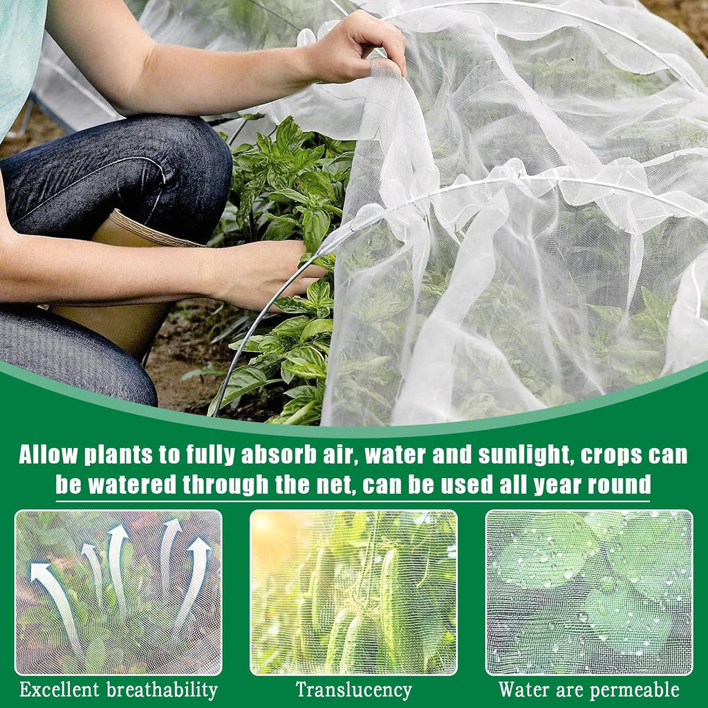 10 X 50 FT Garden Mesh Netting Pest Barrier for Raised Beds, Fruit Tree Netting for Cicadas, Bird Insect Nettings for Gardening, Blueberry Bush Strawberry Nettings Cover for Garden Protection
