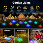 WSgift Color Changing Solar Powered Glass Mosaic Ball Led Garden Lights Rechargeable Outdoor Waterproof Solar Night Lights Table Lamps for Decorations Blue