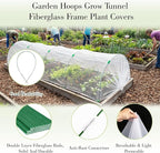 Garden Mesh Netting Kit with Hoops, 36Pcs Greenhouse Hoops Grow Tunnel Garden Covers for Raised Beds Fiberglass Frame Plant Protection Row Cover for Vegetable Fruit Flowers