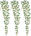 Briful 3 Pack Fake Hanging Plant 39.3" Artificial Hanging String of Hearts Plant Faux Trailing Vine with Heart-Shaped Leaves Lush Cascading Fake Geenery for Home Wall Garden Patio Shelf Decor