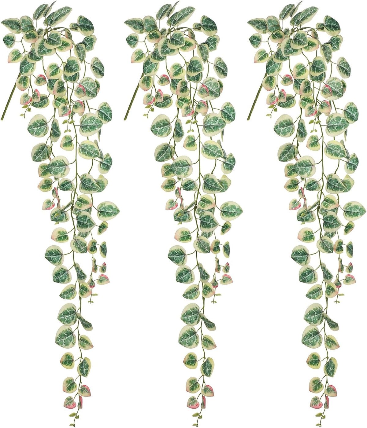 Briful 3 Pack Fake Hanging Plant 39.3" Artificial Hanging String of Hearts Plant Faux Trailing Vine with Heart-Shaped Leaves Lush Cascading Fake Geenery for Home Wall Garden Patio Shelf Decor