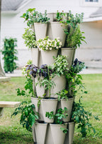 Greenstalk Patented Large 5 Tier Vertical Garden Planter with Patented Internal Watering System Great for Growing a Variety of Strawberries, Vegetables, Herbs, & Flowers (Stunning Stone)