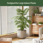 15 Inch Self-Watering Planter for Indoor Plants – Large Modern Plant Pot with Built-In Water Reservoir, Ideal for Monstera, Fiddle Leaf Fig, Palms & Peace Lily, Without Trellis (1, Sage Green)