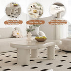 Coffee Table- Cloud Coffee Table, 48” Round Edge Tables with Unique Irregular Curves, Modern Tea Tables for Living Room Apartment, Easy Assemble& Clean