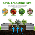 Easllre 2PCS 7x3x1ft Galvanized Raised Garden Bed,Outdoor Planter Box Metal Patio Kit Planting Bed for Vegetables Flowers Herb,Silver