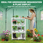 EAGLE PEAK 4-Tier Foldable Greenhouse Shelf, Heavy Duty Metal Storage Rack, No Assembly Steel Shelving Unit, Plant Stand for Greenhouse and Multi-Use Storage, 28”x14.6”x44.7”, 520 lbs, 1 Pack, White