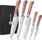 YOTSUBA 5PCS Kitchen Knives Set,Kitchen Knife Set,German High Carbon Stainless Steel Ultra Chef Knife Sets with Ergonomic Handle for Chopping Vegetable and Cooking
