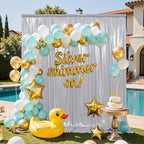10x10FT Silver Sequin Backdrop - 2 Panels 5x10FT Wrinkle-Free Glitter Drapes for Weddings, Parties & Events