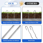 CertBuy 30 Pack Rebar Stakes 12inch, Galvanized Rebar Stakes J Hook, Heavy Duty J Hook Ground Anchors, Curved Steel Support Garden Stake with Chisel Point end for Canopies, Sheds, Swing Sets