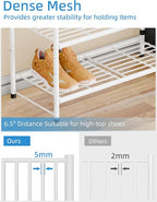 6-Tier Shoe Rack, 27" Wide Shoe Organizer for Closet, 24 Pairs Large Metal Shoe Shelf, Entryway, Bedroom, White