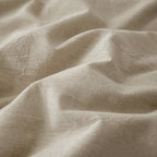 JIYUAN 100% Washed Cotton Duvet Cover Set 3 Pieces Oversized King, 1 Duvet Cover 120x98 Inches(Comforter Not Included) and 2 Pillowcases,Linen Feel Bedding Set Comfy and Breathable, Heathered Tan
