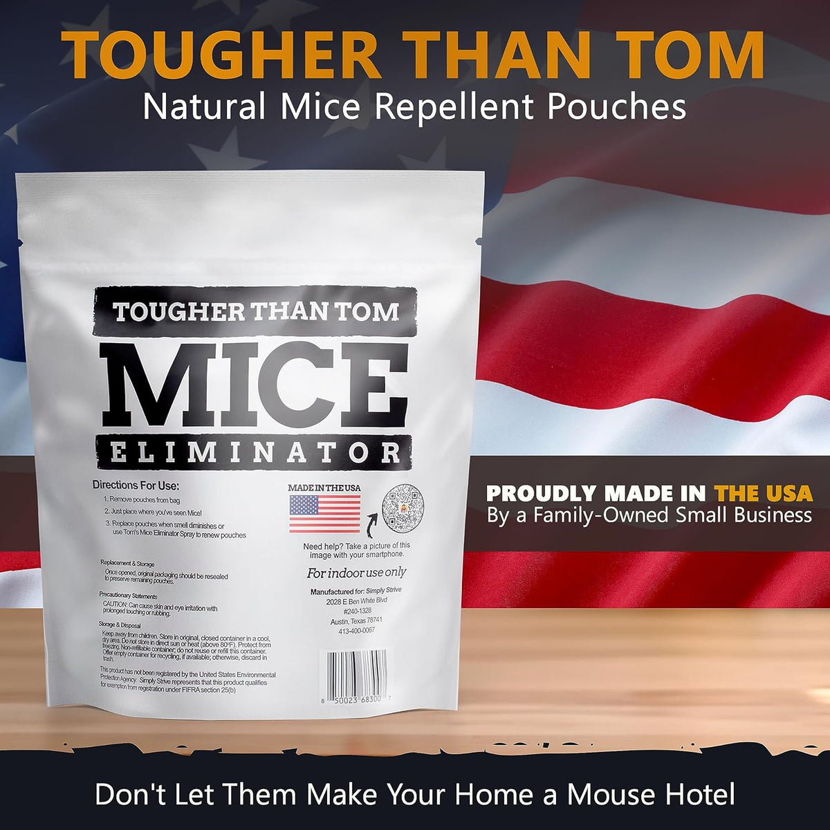 10 Pack All-Natural Mice Repellent Pouches – Harmless Peppermint Essential Oil Mouse Deterrent - Keep Mice Out of Your Home and Your Family Safe - by Tougher Than Tom