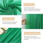 Wokceer Wedding Arch Draping Fabric 2 Panels 28.7" x 20FT Emerald Green Drapes Sheer Fabric Backdrop Arch Draping Fabric for Wedding Ceremony Birthday Party Bridal Shower Decoration