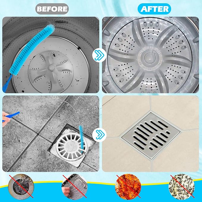 3Pack Dryer Vent Cleaner Kit, Home Improvement Essential Cleaning Tools, Up to 30 Inch Long Brush Cleaning Set，pet Hair Remover for Laundry，Drain Snake