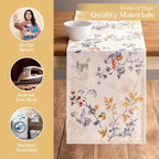 Maison d' Hermine Table Runner 100% Cotton Single Layer Table Runners 72 inches Long for Thanksgiving Christmas Decorations Home Kitchen Dining Party Wedding (Equinoxe - Beige, 14.5" x 72")