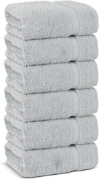 Chakir Turkish Linens | Hotel & Spa Quality 100% Cotton Premium Turkish Towels | Soft & Absorbent (6-Piece Hand Towels, Silver Gray)