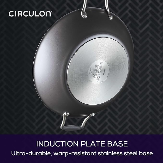 Circulon A1 Series with ScratchDefense Technology Nonstick Induction Wok with Lid, 14 Inch, Graphite