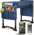 Garden Kneeler and Seat with Upgraded Wide & 3" Thick Kneeling Pad, Heavy Duty Garden Stool with 2 Large Tool Bags, Portable Bench for Weeding, Gardening Gifts for Women, Men, Seniors, Blue