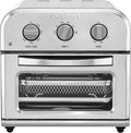 Cuisinart Compact Air Fryer Toaster Oven, Stainless Steel Fryer with 6-in-1 Functions, Adjustable Temperature, Includes Oven Rack, Baking Pan and Air Fry Basket, TOA-26