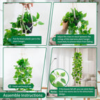 Fake Pothos in Rope - Hanging Pot, Artificial Pothos Plants for Home Decor Indoor Macrame Plant Hanger with Faux Vine Hanging Planter Greenery for Bedroom Bathroom Kitchen Office Decor