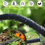 Customizable Soaker Hose System - 1/2 inch x 75ft Soaker Hose with 50ft Garden Hose, Irrigation Weeping Hose with Reinforced Fittings for Raised Garden Flower Bed, Vegetables and Shrub Plants.