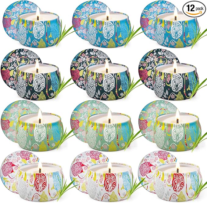 Citronella Candles Outdoor, 12Pack 52.8oz Natural Soy Wax Scented Citronella Candle Set up to 360 Hours Burning, Fresh Citronella Oil Infused for Indoor Outdoor, Camping, Garden, Patio, Yard, Balcony