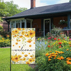 Welcome Flags for Outside,Spring Yellow Daisy Garden Flag for Yard Patio Lawn Decoration,12x18 Inch Double Sided