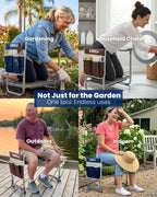 Aimerla Foldable Garden Kneeler Seat Heavy Duty [Upgraded Widened Thick Kneeling Pad] Garden Stool with Large Garden Tool Bags with Pockets - Portable Garden Bench Gardening Gifts for Parents