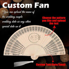 100 PCS Custom Fans Personalized Folding Fans for Line Dancing Wooden Hand Fan Wedding Favors Bulk Fans for Guests Party Event Use (Style06)