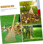 Milisten Gardening Tool Bamboo Rake Wood Handle Small Garden Rake for Loosening Weeding Gardening Tasks