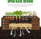 SnugNiture 2-Pack 6x2x2FT Galvanized Raised Garden Bed Kit, Metal Planter Box for Planting Plants Vegetables, Brown
