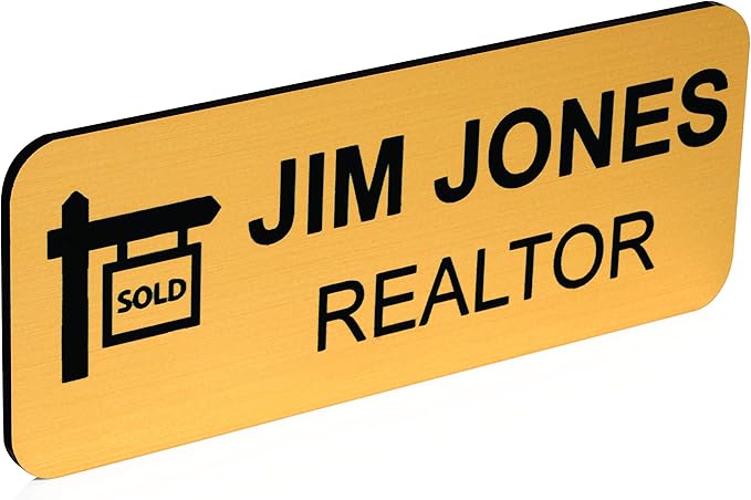 Providence Engraving Custom Name Tag with Industry Logo - Teacher, Realtor, Dental, Medical, Stylist ID Badge